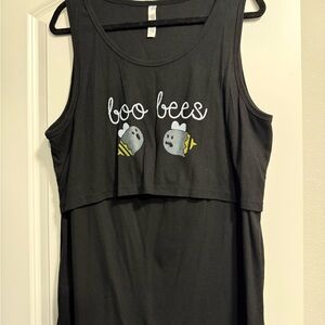 Latched Mama Black Tank Top with Boo Bees Design